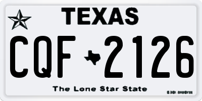 TX license plate CQF2126