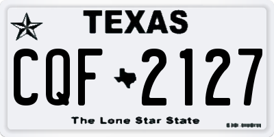 TX license plate CQF2127