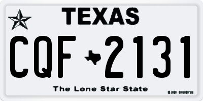 TX license plate CQF2131