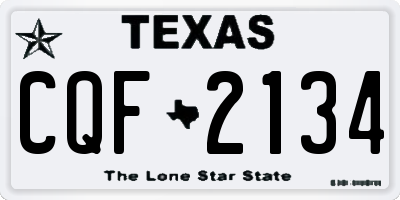 TX license plate CQF2134