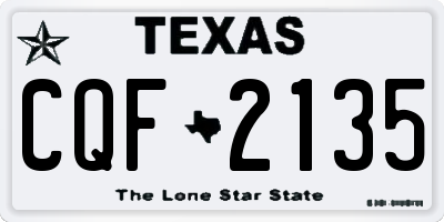 TX license plate CQF2135
