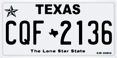 TX license plate CQF2136