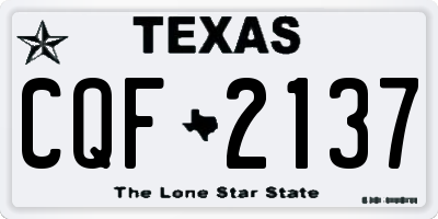 TX license plate CQF2137