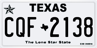 TX license plate CQF2138