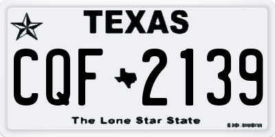 TX license plate CQF2139