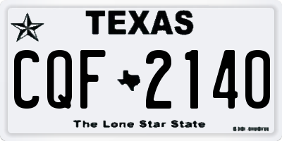 TX license plate CQF2140
