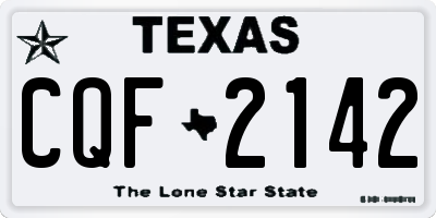TX license plate CQF2142