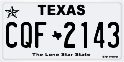 TX license plate CQF2143