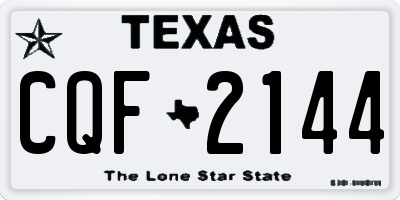 TX license plate CQF2144