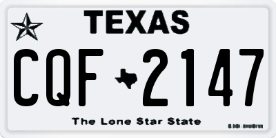 TX license plate CQF2147