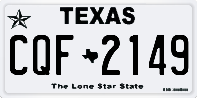 TX license plate CQF2149