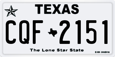 TX license plate CQF2151