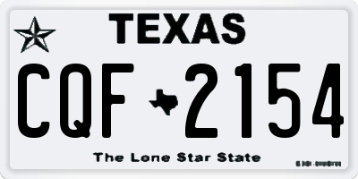 TX license plate CQF2154