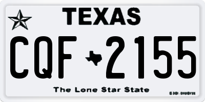 TX license plate CQF2155