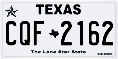 TX license plate CQF2162