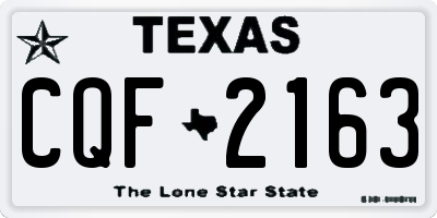 TX license plate CQF2163