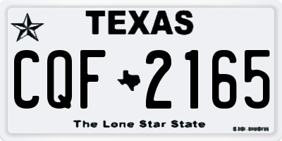 TX license plate CQF2165