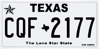 TX license plate CQF2177