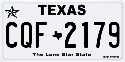TX license plate CQF2179