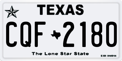 TX license plate CQF2180
