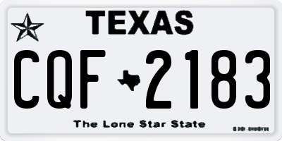 TX license plate CQF2183