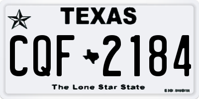 TX license plate CQF2184