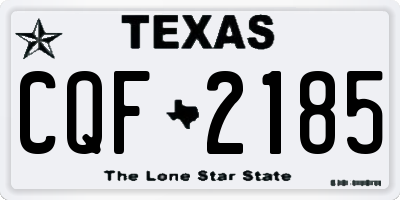 TX license plate CQF2185