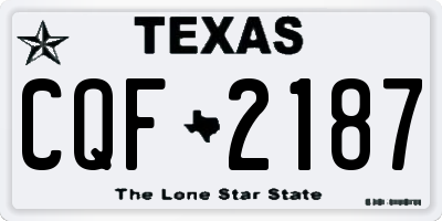 TX license plate CQF2187