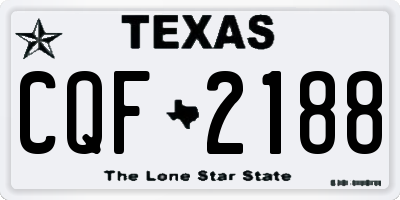 TX license plate CQF2188
