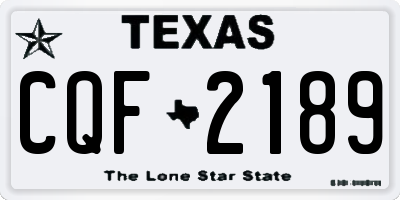 TX license plate CQF2189