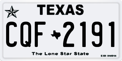 TX license plate CQF2191