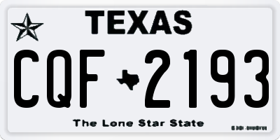 TX license plate CQF2193