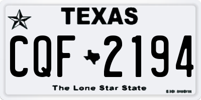TX license plate CQF2194