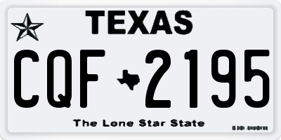 TX license plate CQF2195