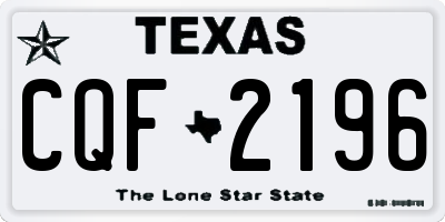 TX license plate CQF2196