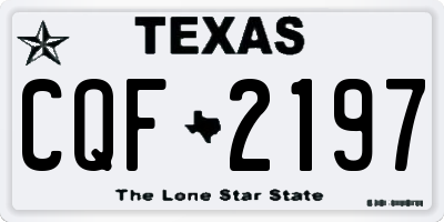 TX license plate CQF2197
