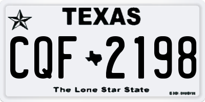 TX license plate CQF2198