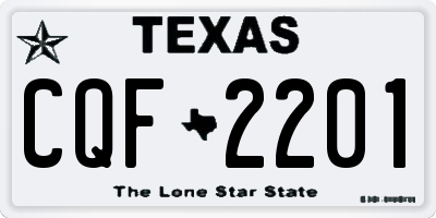TX license plate CQF2201