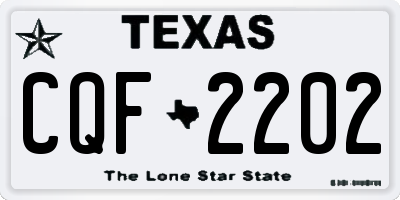 TX license plate CQF2202