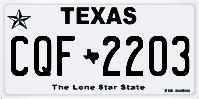 TX license plate CQF2203