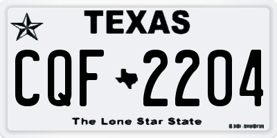 TX license plate CQF2204