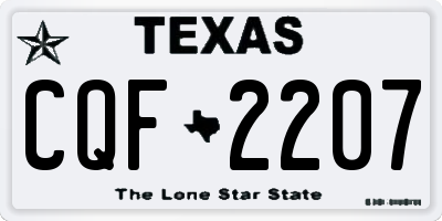 TX license plate CQF2207