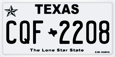 TX license plate CQF2208