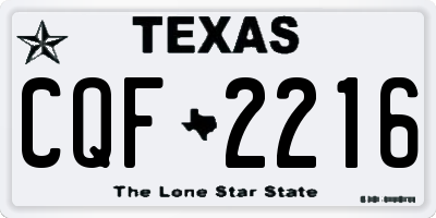 TX license plate CQF2216
