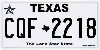 TX license plate CQF2218