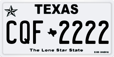 TX license plate CQF2222