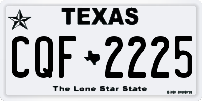 TX license plate CQF2225