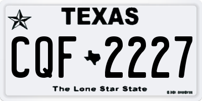 TX license plate CQF2227