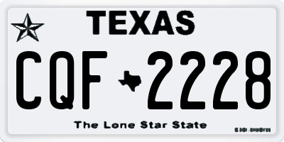TX license plate CQF2228