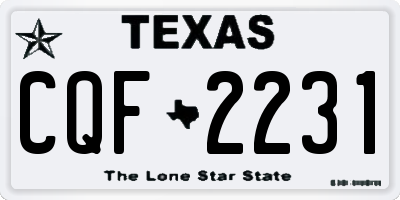 TX license plate CQF2231